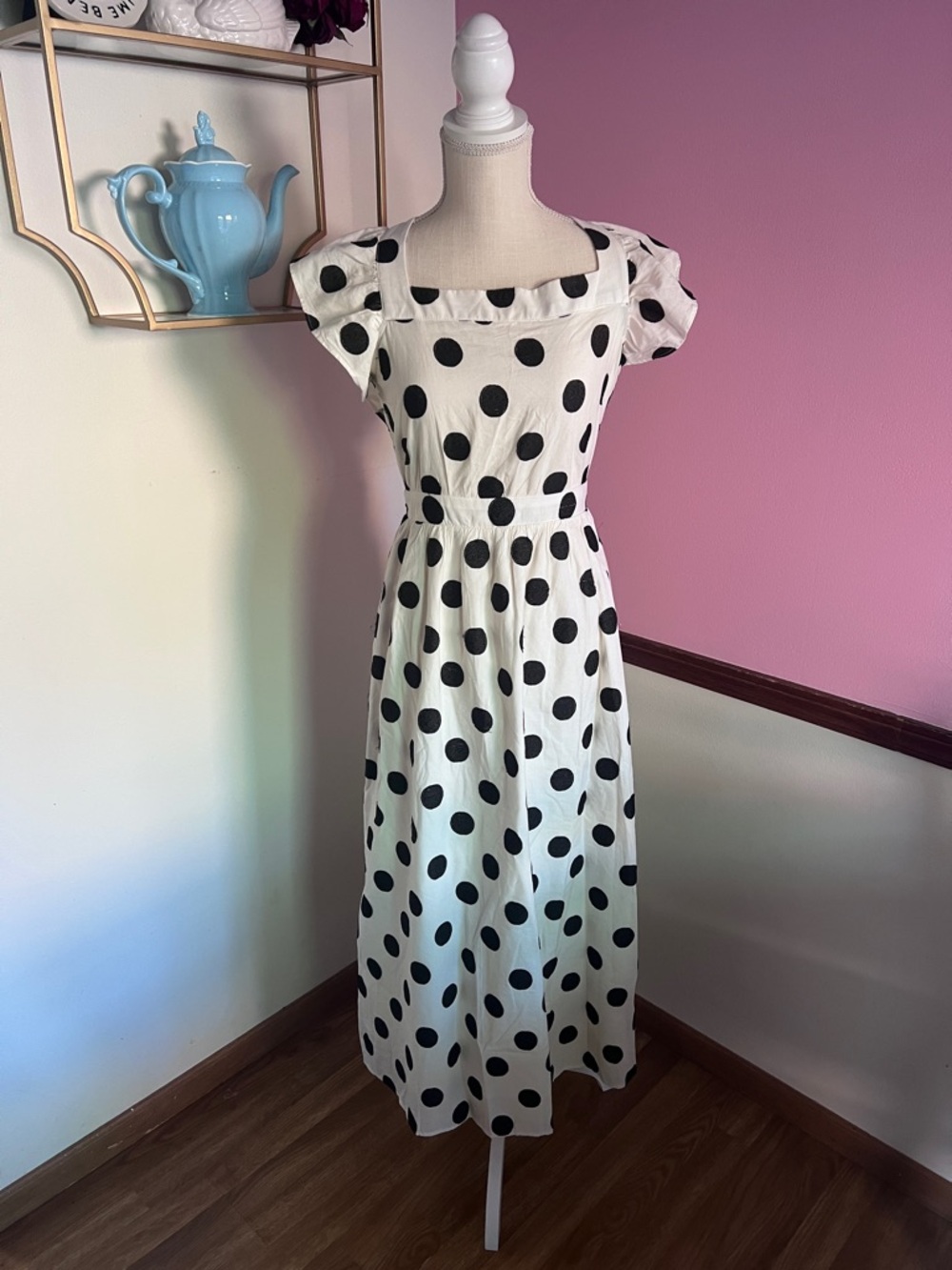 Polka Dot Pinafore Style Dress from Anthropologie